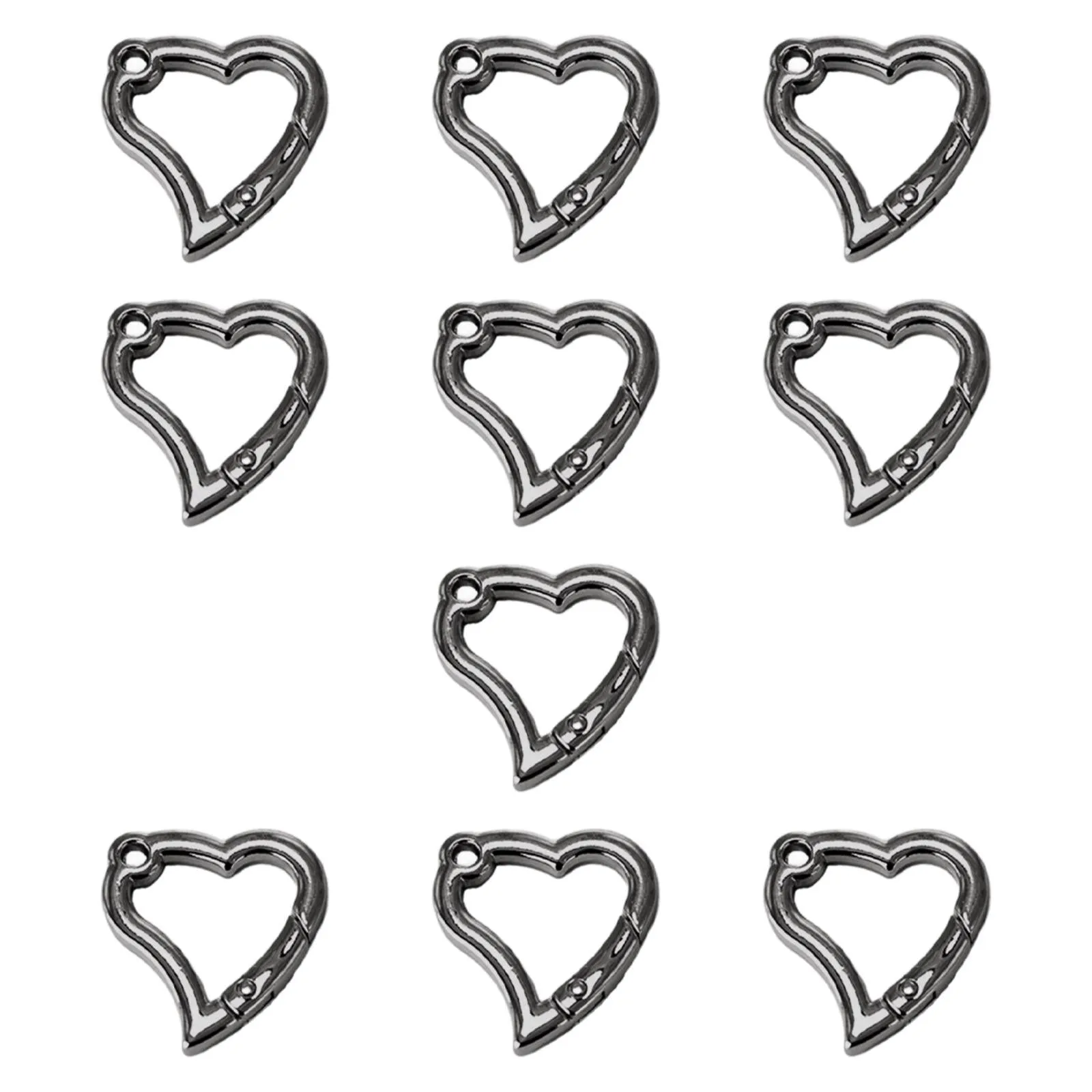 10 Pieces Spring Snap Hooks Metal Key Chain Hooks for Bags Lanyard Backpacks Gray Black