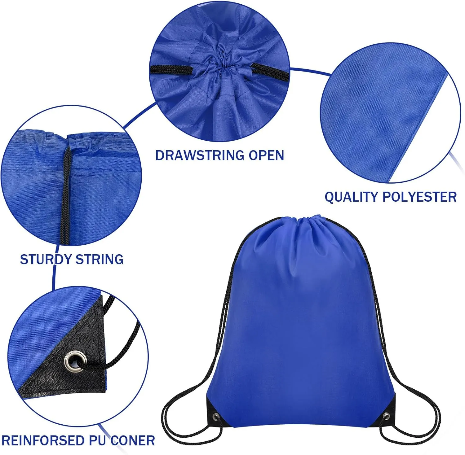 10Pcs Drawstring Backpack Bulk Cinch Bag, Drawstring Bags Polyester for Gym Sports Beach Party Trip(10 Colors)