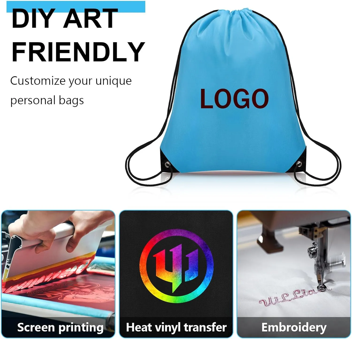 10Pcs Drawstring Backpack Bulk Cinch Bag, Drawstring Bags Polyester for Gym Sports Beach Party Trip(10 Colors)