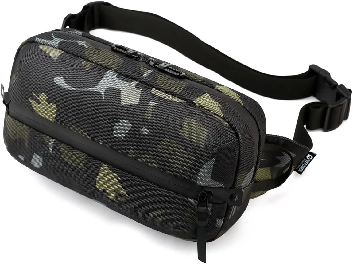 Adjustable Sling Bag for Men Women with Anti-theft Zipper,Multipurpose Crossbody Bags Chest Waist Belt,Water Resistant Fanny Pack Shoulder Hip Pack for Travel,Cycling,Work, Sport,Camo Green