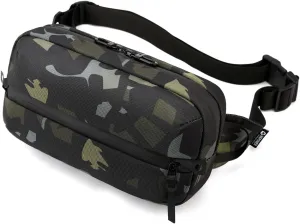 Adjustable Sling Bag for Men Women with Anti-theft Zipper,Multipurpose Crossbody Bags Chest Waist Belt,Water Resistant Fanny Pack Shoulder Hip Pack for Travel,Cycling,Work, Sport,Camo Green