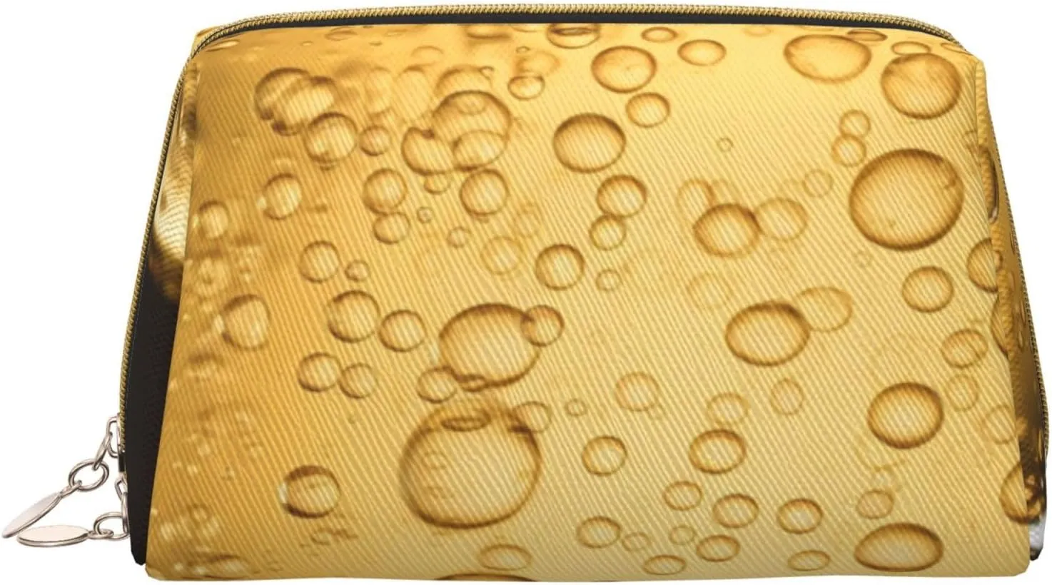 Beer Bubble printed Leather Portable Cosmetic Bag Toiletry Bag Clutch Bag