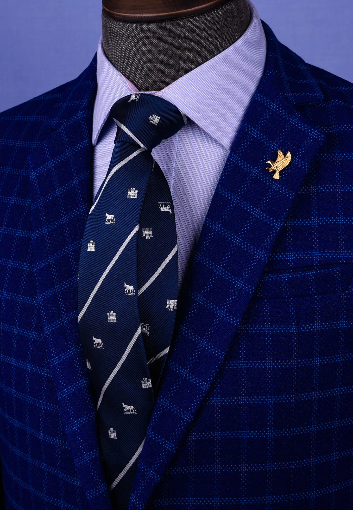 Blue Castle & Horse 3" Novelty Necktie Business Formal Elegance Smart Ego Man