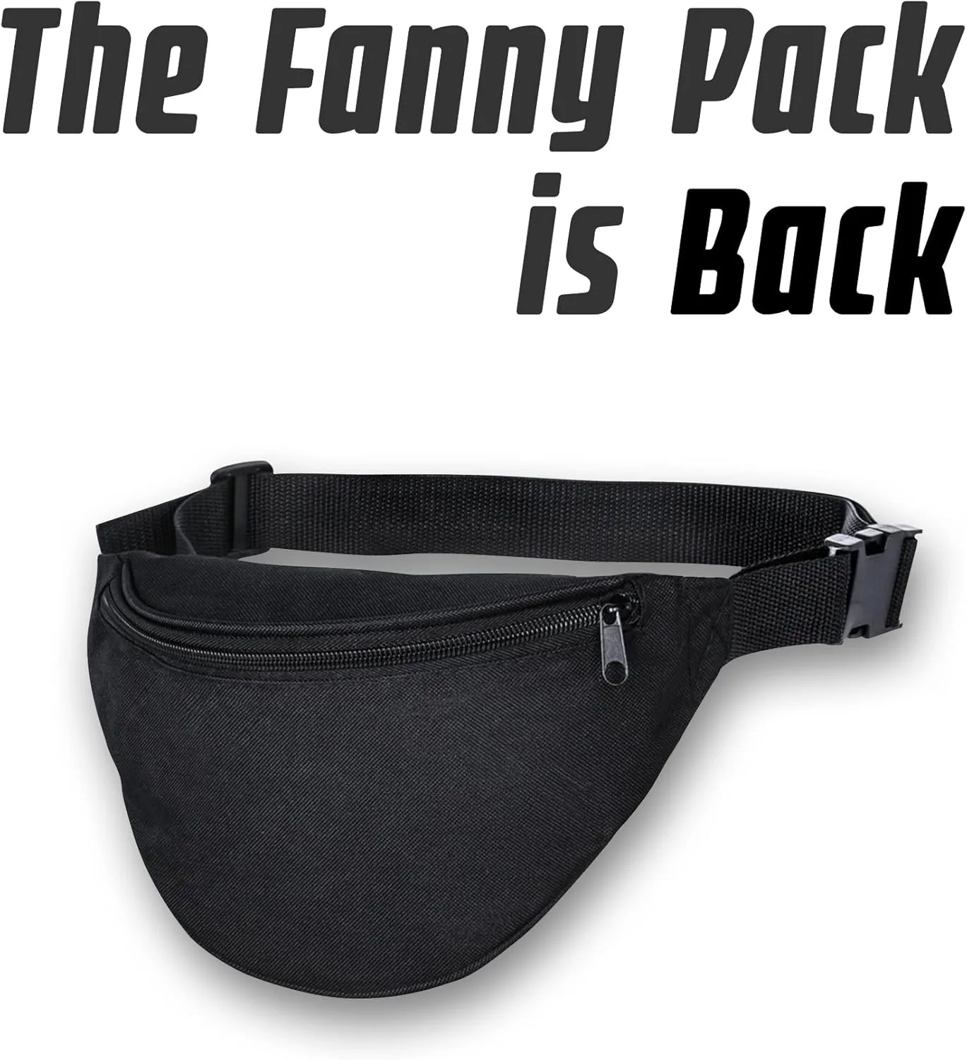 BuyAgain Fanny Pack, Unisex 2 Zipper Quick Release Buckle Travel Sport Running Waist Fanny Pack For Women Men