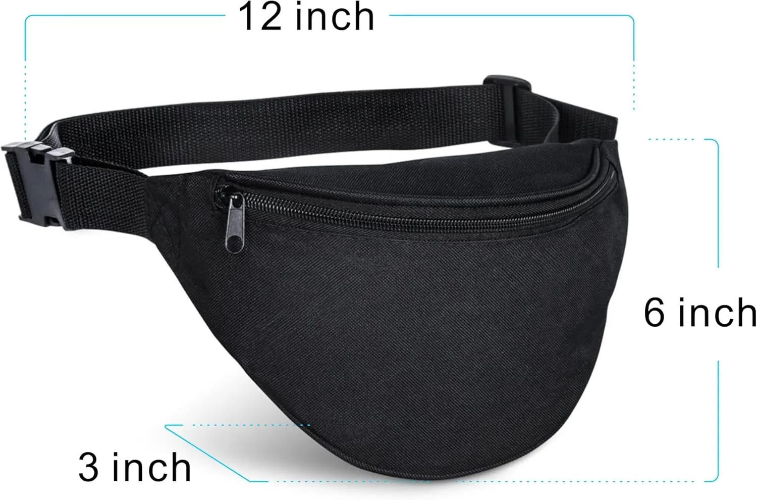 BuyAgain Fanny Pack, Unisex 2 Zipper Quick Release Buckle Travel Sport Running Waist Fanny Pack For Women Men