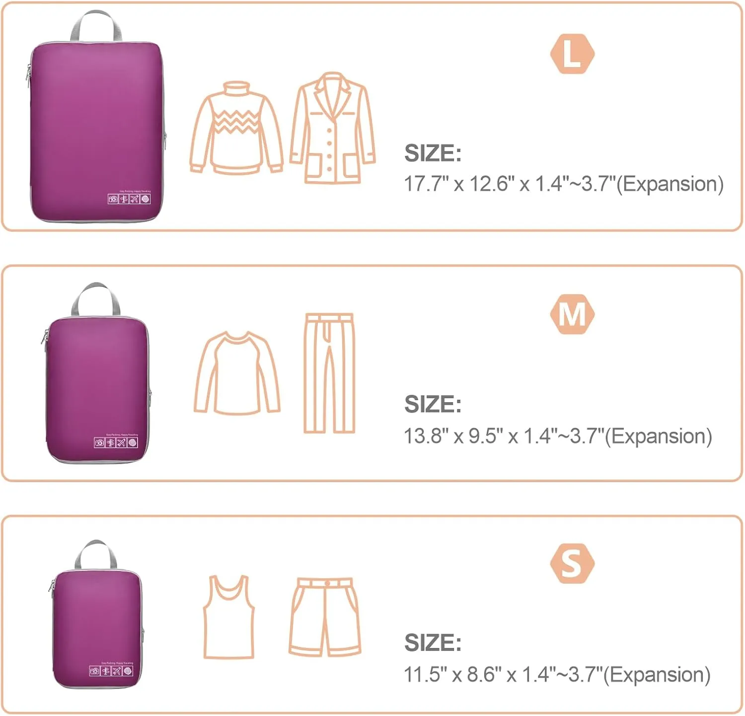 Cambond Compression Packing Cubes for Travel Women - Travel Bags Luggage Organizers Travel Essentials Compression Cubes for Travel Carry on Suitcases