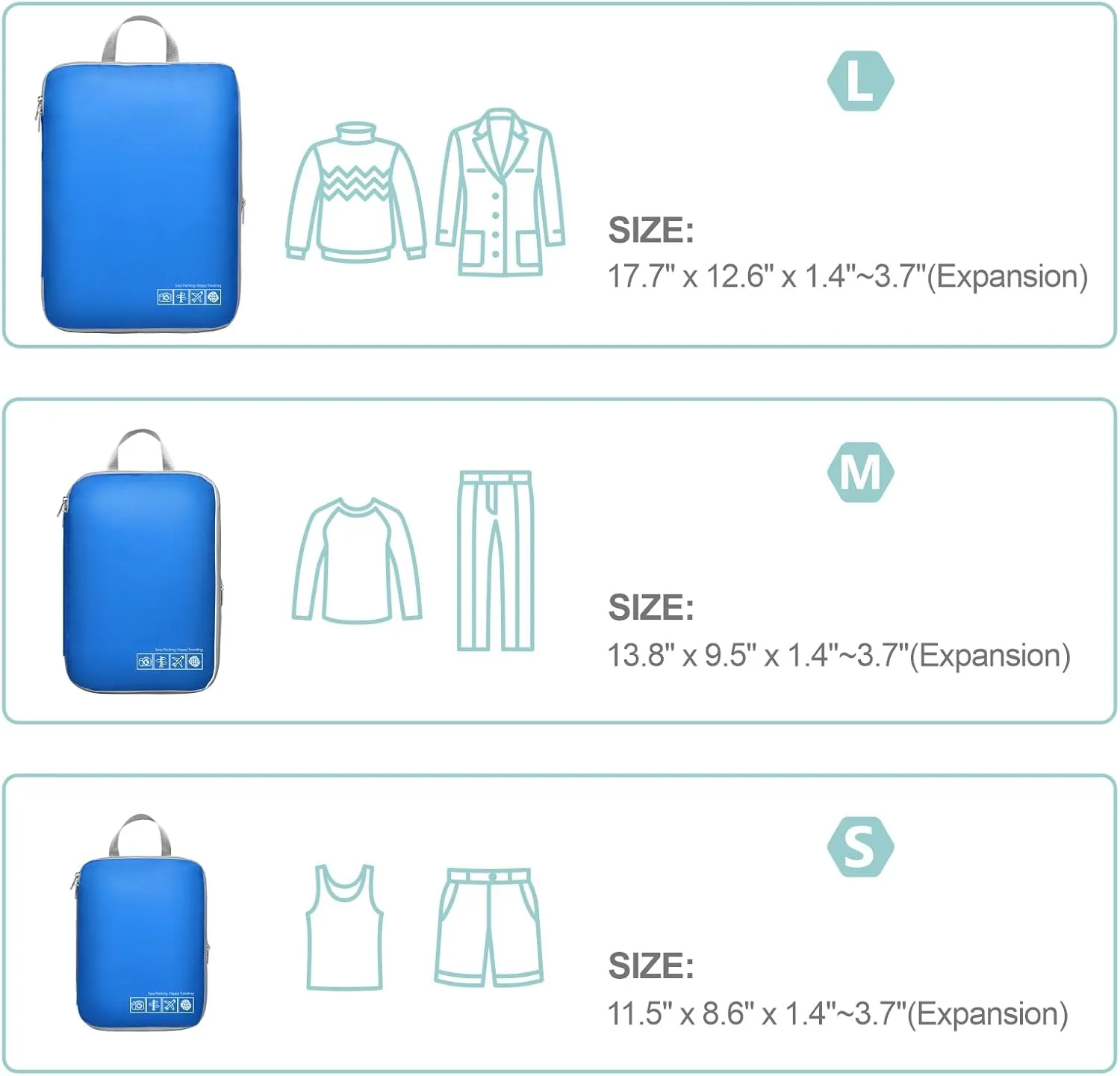 Cambond Compression Packing Cubes for Travel Women - Travel Bags Luggage Organizers Travel Essentials Compression Cubes for Travel Carry on Suitcases