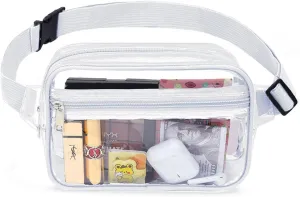 Clear Fanny Packs for Women - Stadium Approved Crossbody Bags (White)