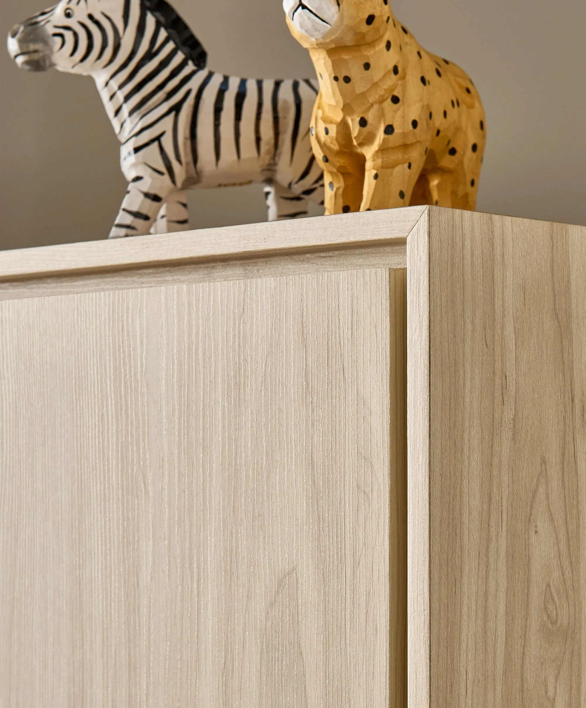 Coxley Wardrobe - Natural/ Olive Green