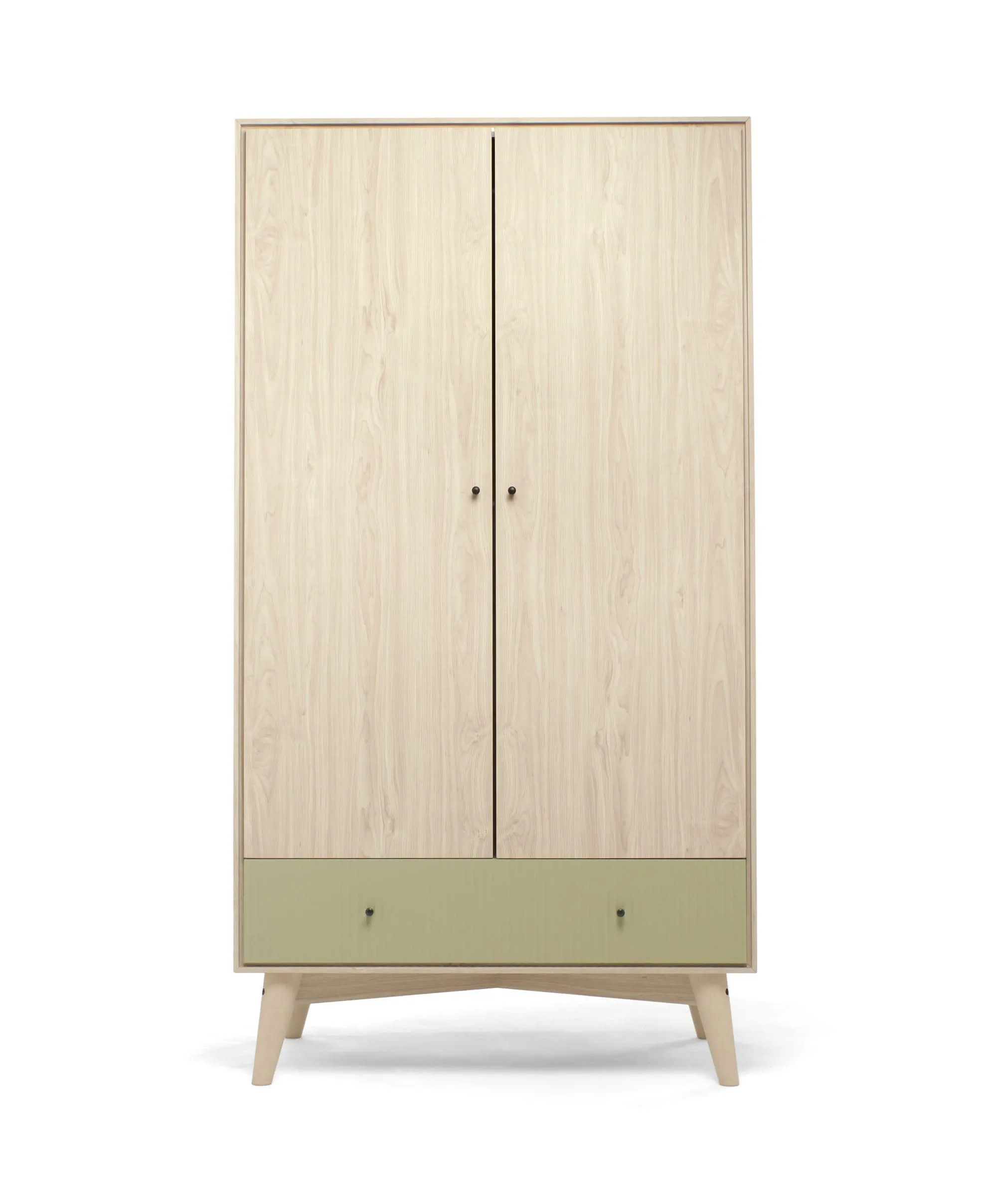 Coxley Wardrobe - Natural/ Olive Green