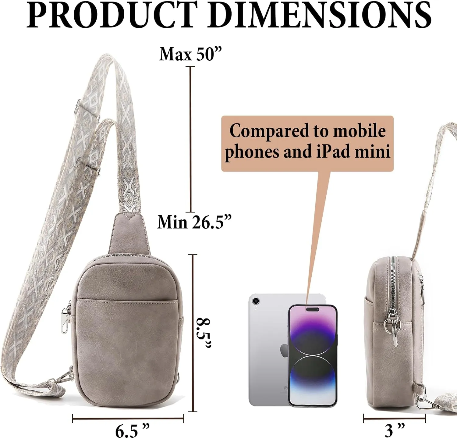 Crossbody Sling Bag for Women Man Anti Theft Vegan Leather Bag Anti Pickpocket Zipper Clip RFID Blocking Chest Bags