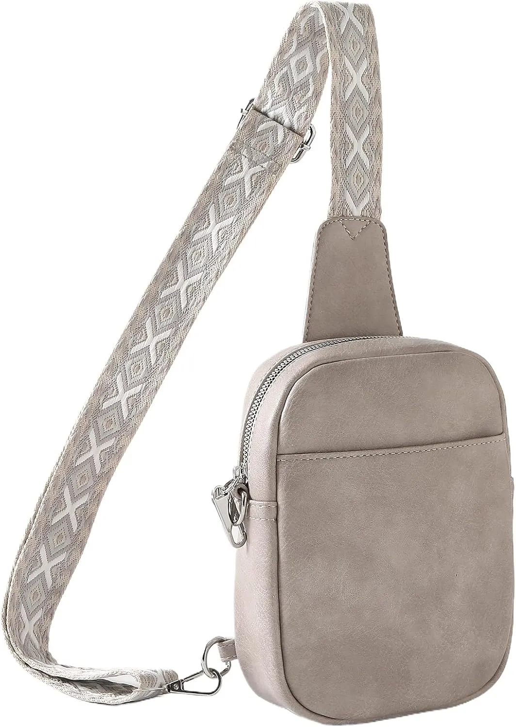Crossbody Sling Bag for Women Man Anti Theft Vegan Leather Bag Anti Pickpocket Zipper Clip RFID Blocking Chest Bags