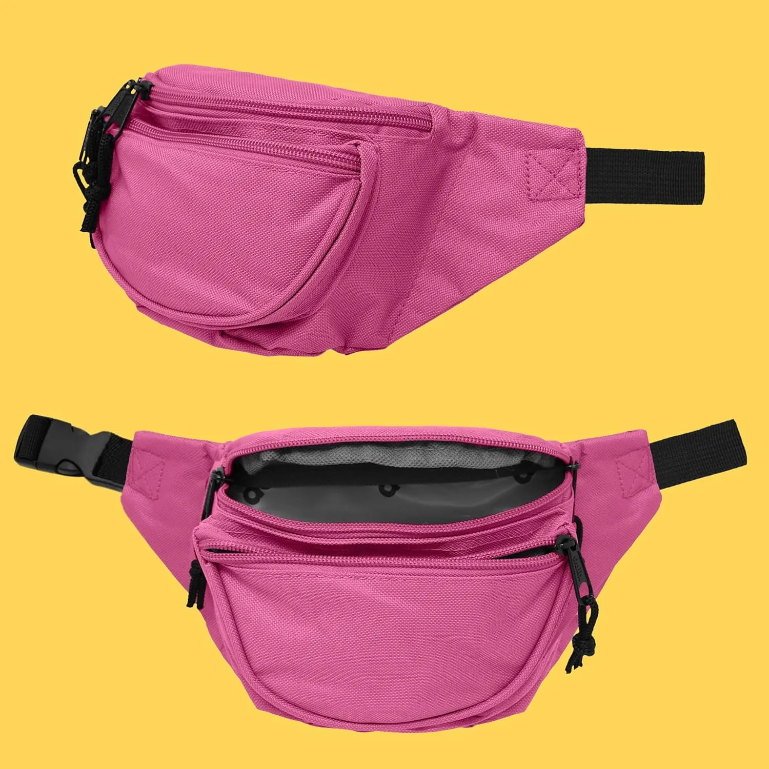 DALIX Fanny Pack w/ 3 Pockets Traveling Concealment Pouch Airport Money Bag