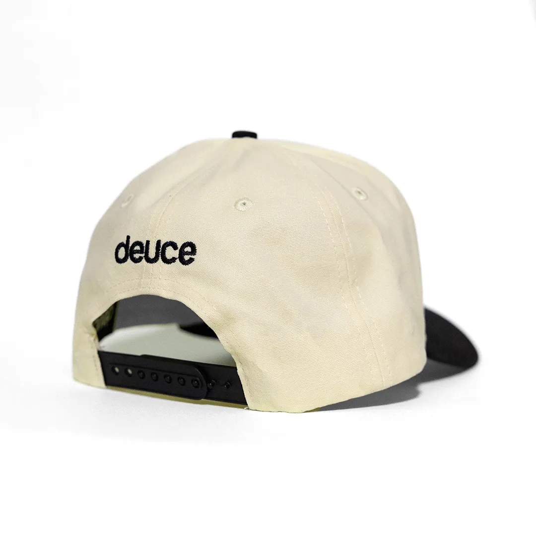 Deuce Everyone Loves an Underdog Snapback Hat  | Off White/Black