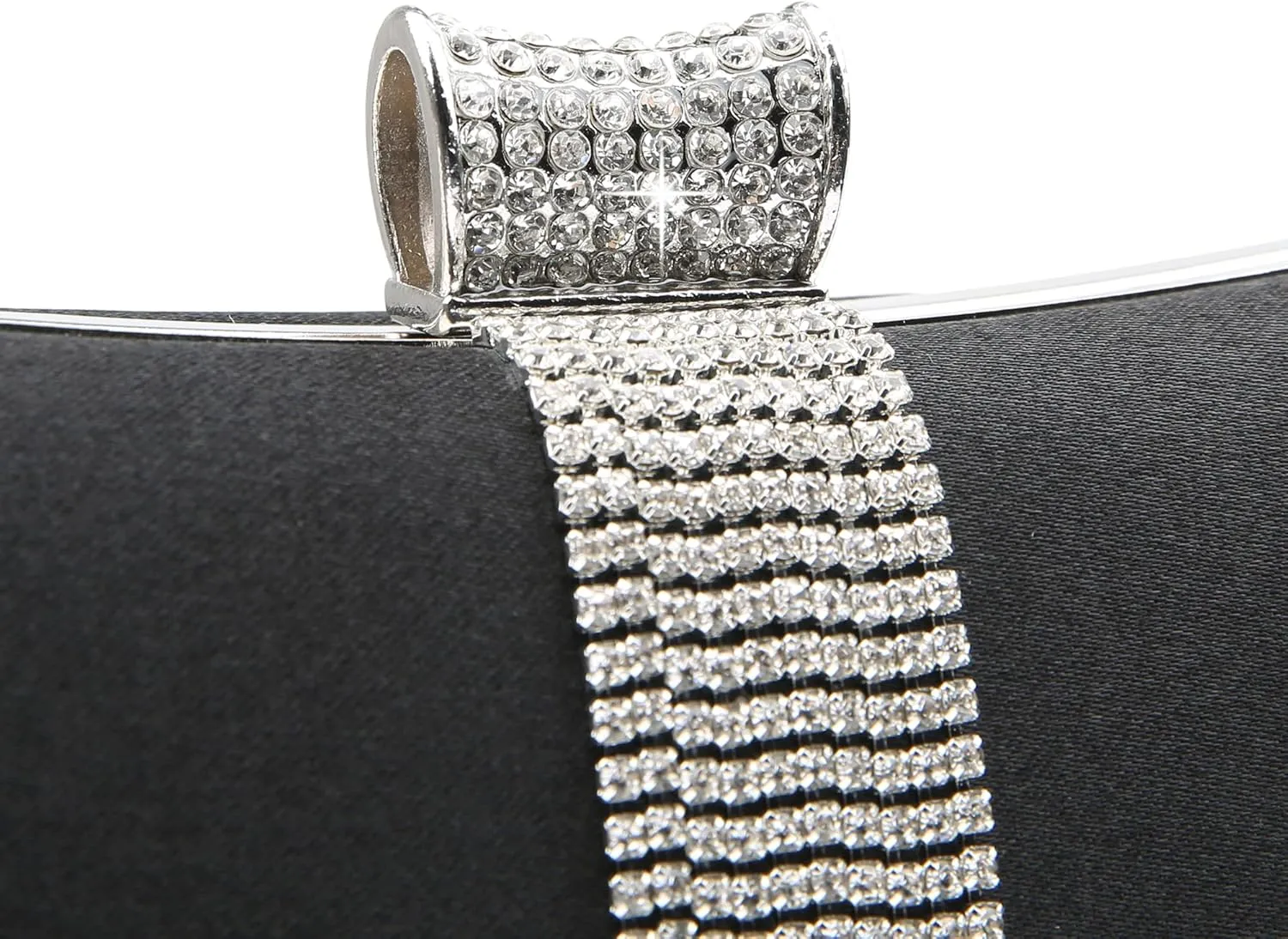 Fashion Womens Jane Satin Diamante Clutch Rhinestone Evening Bridal Prom Party Handbag Crossbody Purse Chain Bag
