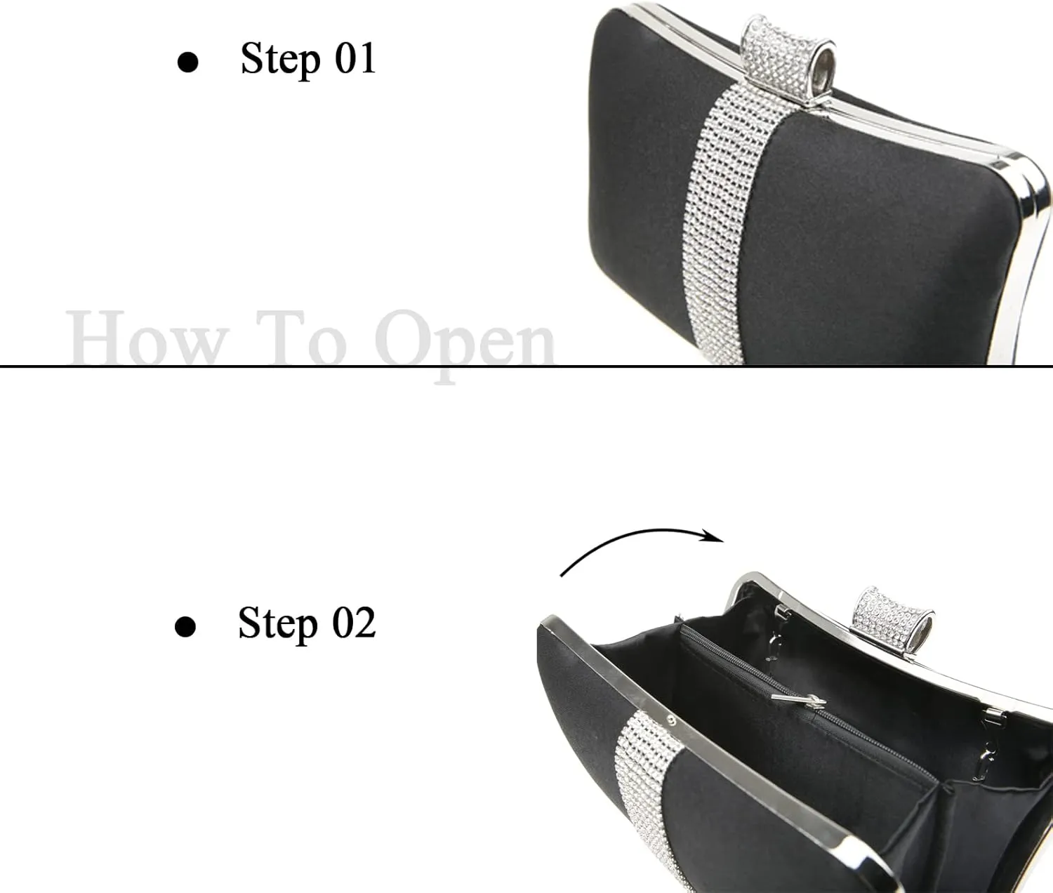 Fashion Womens Jane Satin Diamante Clutch Rhinestone Evening Bridal Prom Party Handbag Crossbody Purse Chain Bag