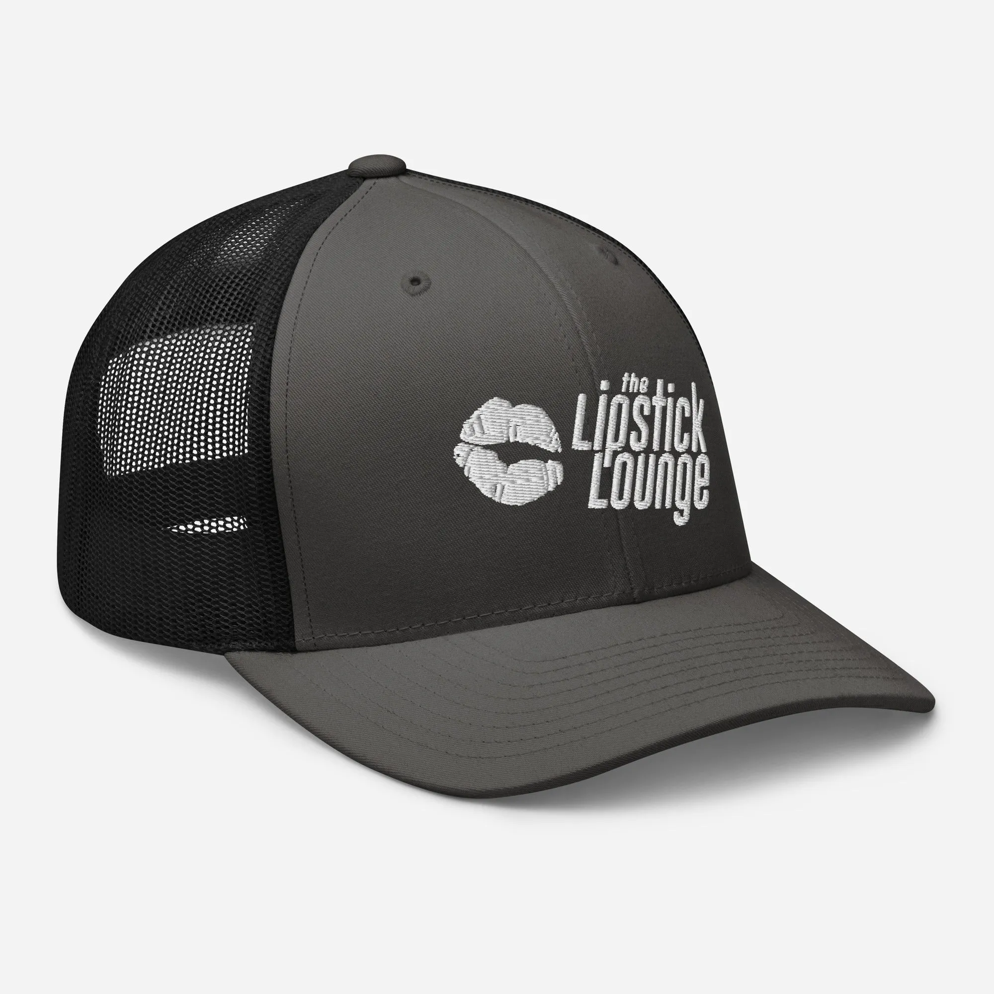 Lipstick Lounge White Logo Trucker Cap