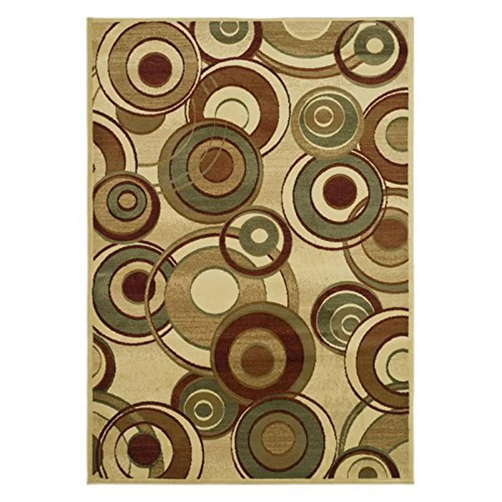 Lyndhurst Collection Runner Rug- 2'3" x 8' Ivory& Multi Mid- Century Modern Design Non- Shedding& Easy Care Ideal for High Traffic Areas in Living Room Bedroom