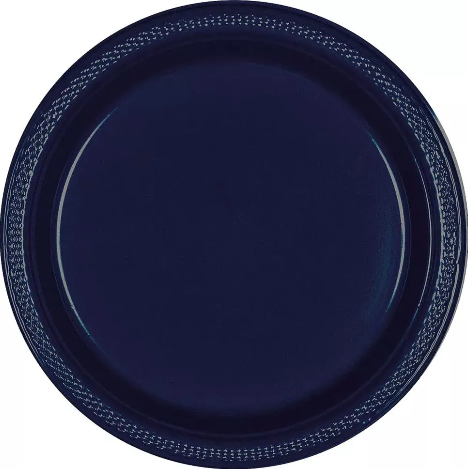 Navy Blue Plastic Dinner Plates 10.5" | 50ct