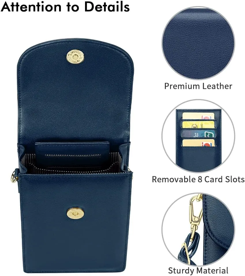 nuoku Crossbody Phone Bag for Women, Mini Crossbody Purse, Small Phone Wallet Crossbody with Removable Card Holder