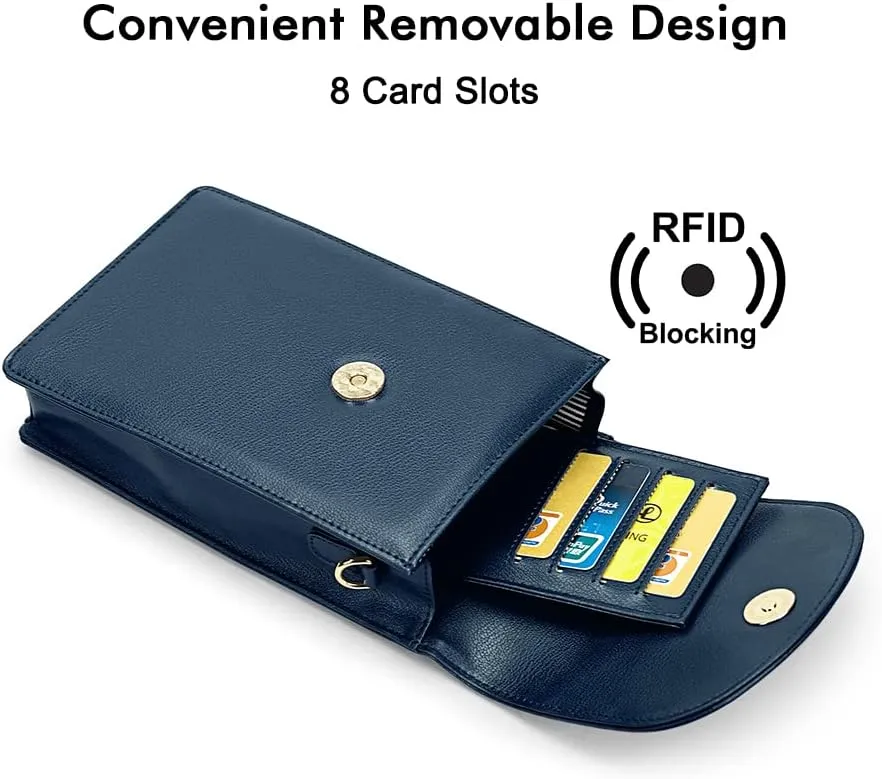 nuoku Crossbody Phone Bag for Women, Mini Crossbody Purse, Small Phone Wallet Crossbody with Removable Card Holder