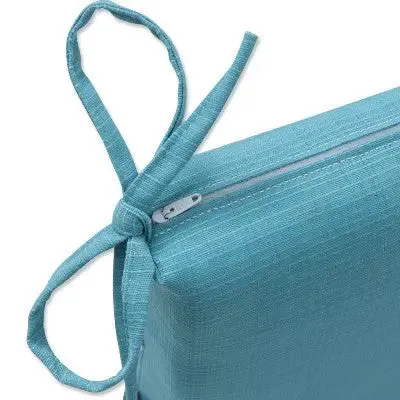 Open Box - 20"x20"x3" Forsyth Outdoor 2-Piece Square Seat Cushion Set Turquoise