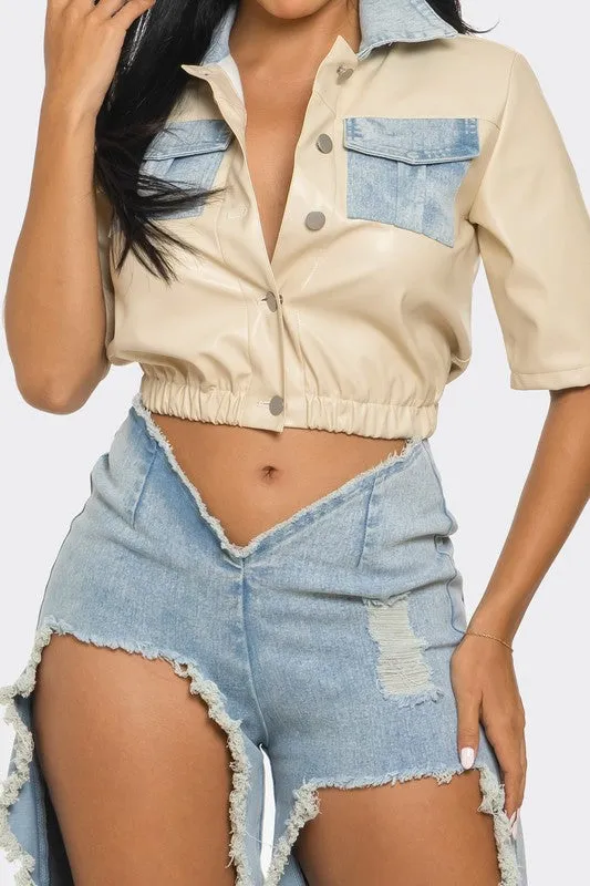 Reinvented Classic Two-Piece Pants Set Denim Ensemble