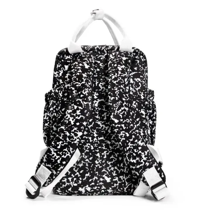 Sleep No More Preschool Backpack, Black Camouflage Print
