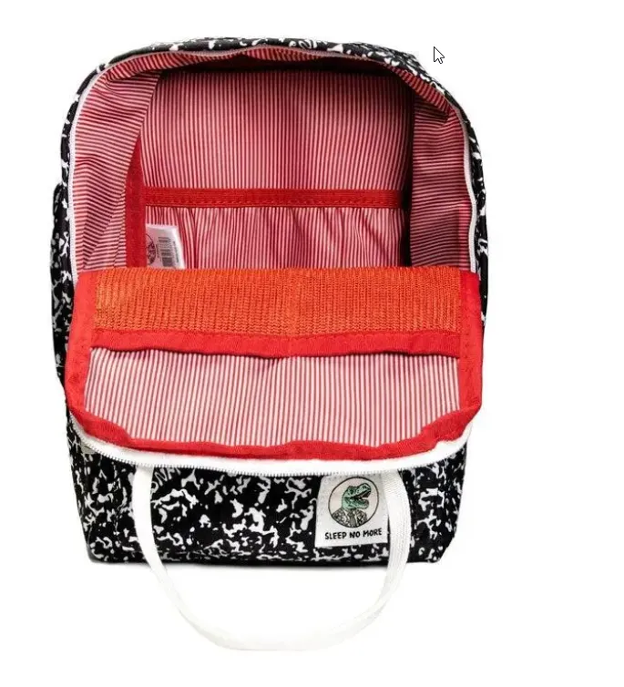 Sleep No More Preschool Backpack, Black Camouflage Print