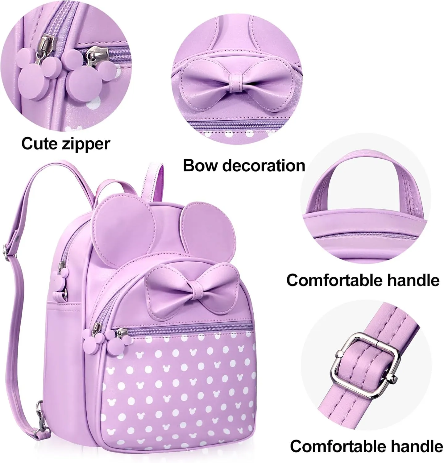Voikukka Small Cute Backpack for Girls Women Travel Kids Backpack Purse Toddler Little Girls Childrens Daypack Convertible Shoulder Bag Purple Kids Mini Mouse Backpacks
